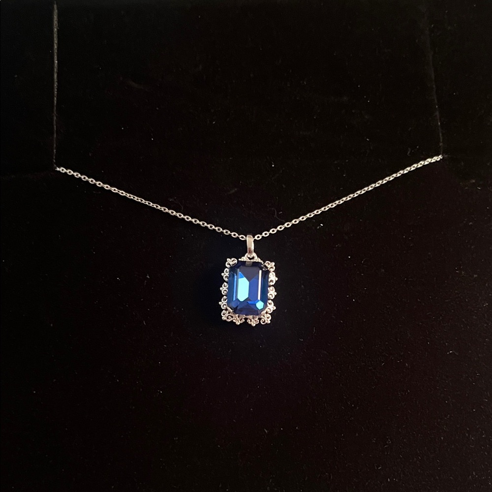 Sapphire Blue and Silver Necklace